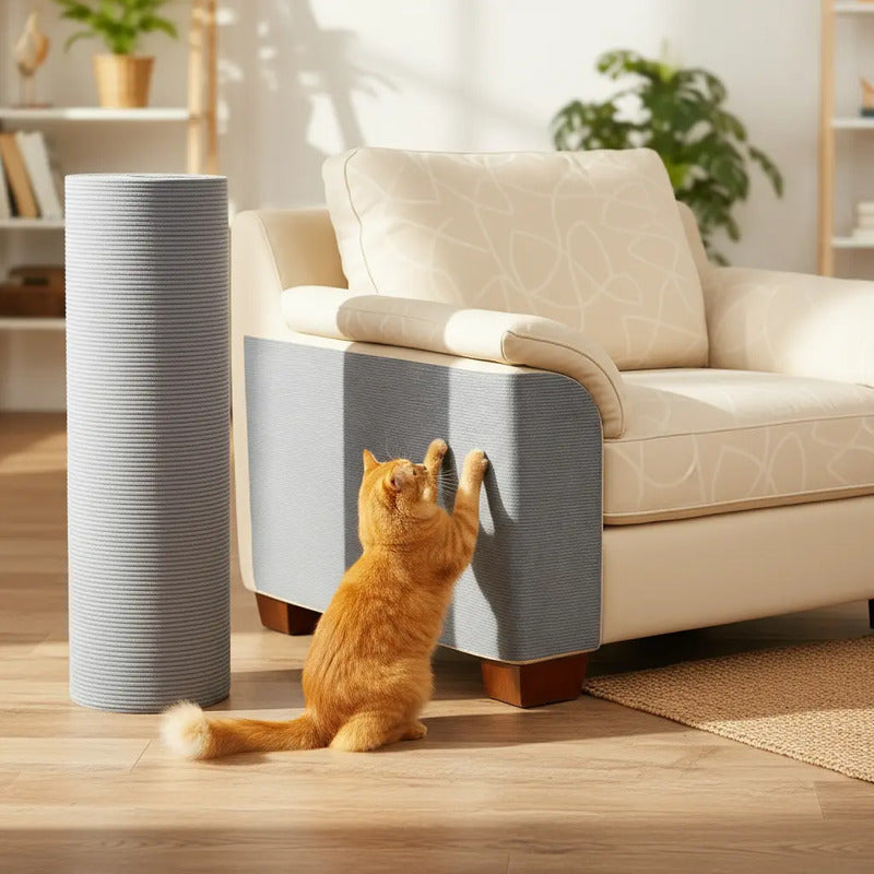 4 Protector Sillón Gato Tapete Rascador Antiarañazos Mueble Gris Tapete Rascador Gato Protector Sillon Sofa Adhesivo Antideslizante Poliester Antiaranazos Mueble 100 X 30 Cm Premium Gris