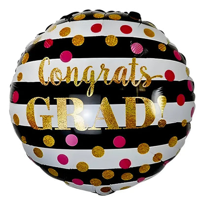 Globo Redondo Metalizado Graduación Decoracion Grado Fiesta