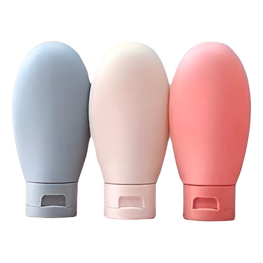 Pack 3 Botellas De Viaje De Silicona Dispensador Viaje 60ml