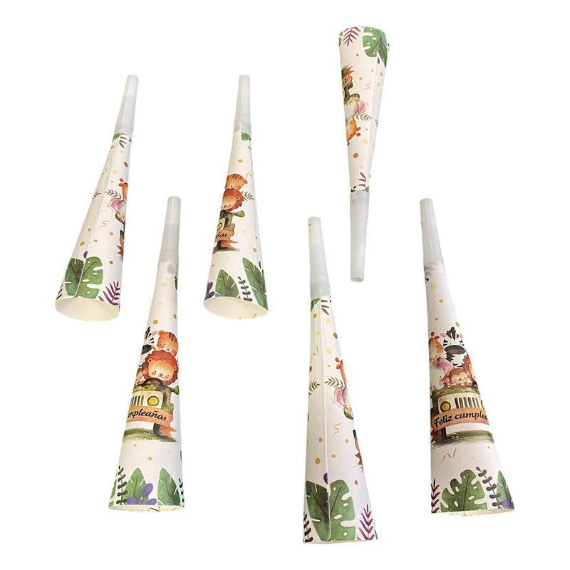 X6 Silbato Safari Fiesta Decoración Feliz Cumpleaños Safari Safari