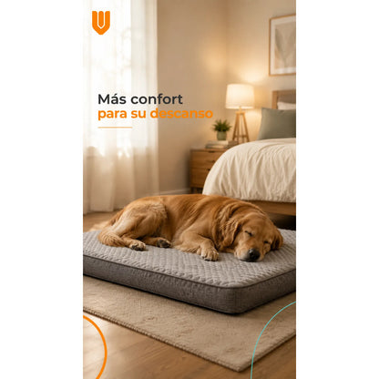 Cama Mascotas Perros Acolchada Resistente Lavable 90x72cm Color Gris