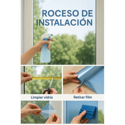 Privacidad Hogar Familiar Vinil Espejo Film Solar Ventanas C