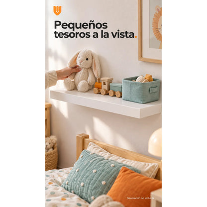 Repisa Flotante Rectangular 60cm Mdf Blanca Estante Pared Blanco Repisa Flotante Blanca Mdf Estante Mural Soporte Oculto Decoración Organización Hogar Dormitorio Living Oficina 60cm