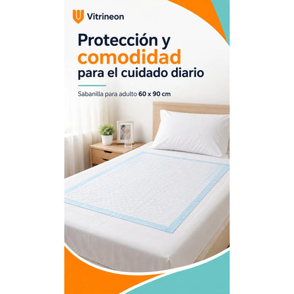 60 Sabanilla Adulto Protector Cama Pañales Protector 60x90 Sabanilla 60x90 Azul - 60x90 Cm