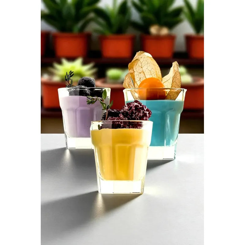 6 Vasos Shoperos Vasos De Postre Vasos De Vidrio Shot Postre Transparente