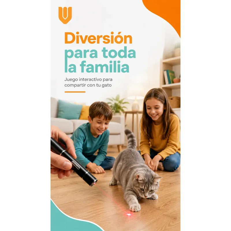 Laser Juguete Gato Interactivo Accesorios Puntero Mascotas Negro Pequeño