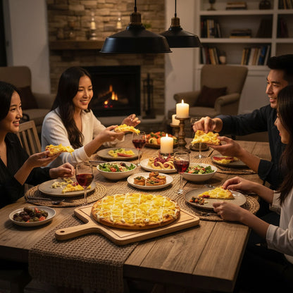 Tablas Pizza Tabla Cuadrada Picoteo Plato Madera 27x30cm Tabla Cuadrada Bambú