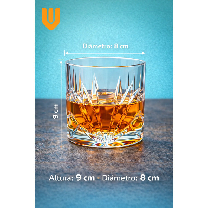 6 Vaso De Whisky Vintage Vasos Whisky Vaso De Vidrio 300 Ml Transparente