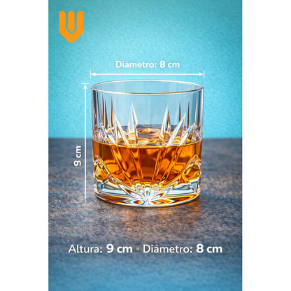 6 Vaso De Whisky Vintage Vasos Whisky Vaso De Vidrio 300 Ml Transparente