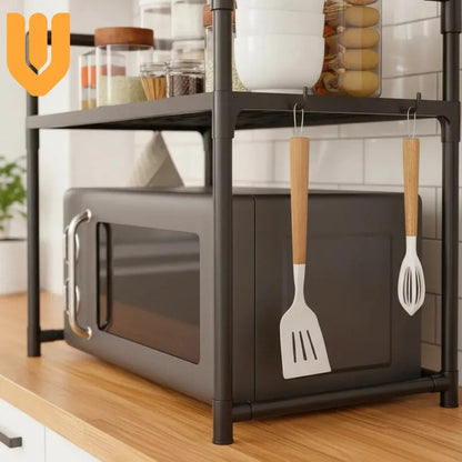 Estante Organizador Para Microonda Soporte Repisa Con Gancho