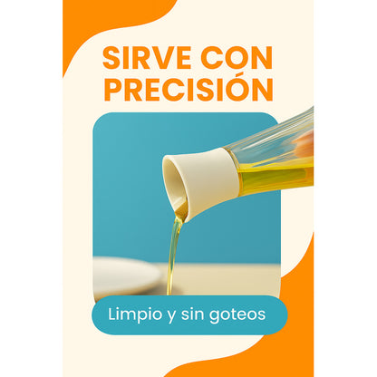 Set Frascos Vidrio Premium Aceitera Vinagrera Sal Pimienta Especiero