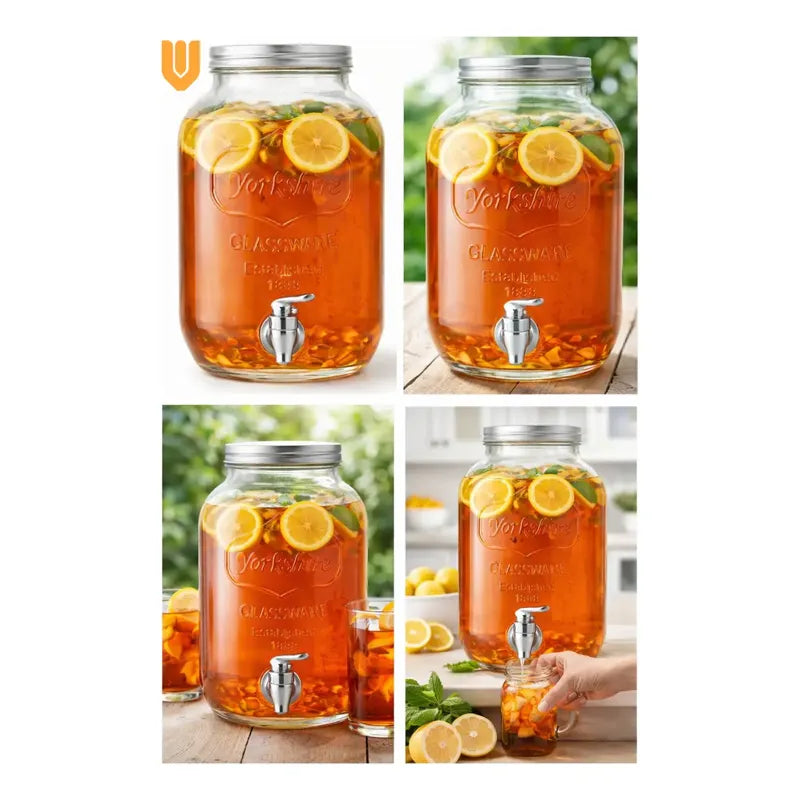 Dispensador Frasco Jugo Agua Bebidas Fiestas Vidrio Hogar 5l Dispensador Bebidas Vidrio 5l Frasco Jugo Agua Fiestas Hogar Canilla Servicio Mesa Transparente