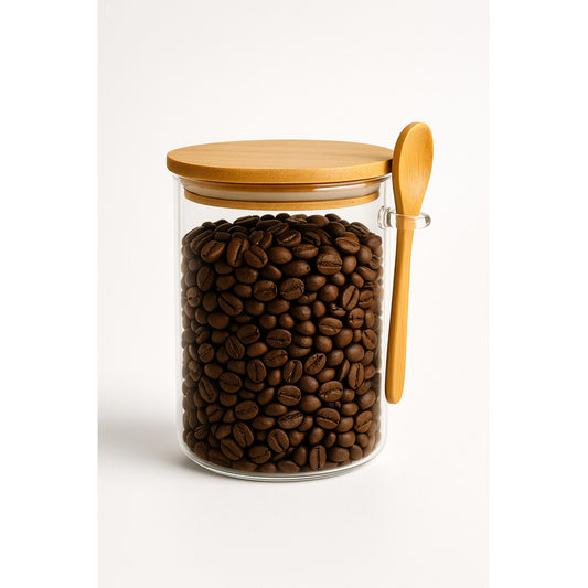 Recipiente Hermetico Bambu Frasco Contenedor Cuchara 500 Ml