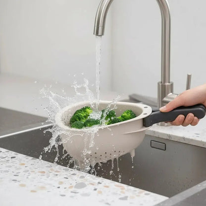 Colador Frutas Verduras Cocina Plegable Compacto Hogar Blanco Cocina Moderno Minimalista Elegante Diseño Compacto Visual Limpio Armonico Resistente Duradero Uso Diario Hogar Premium