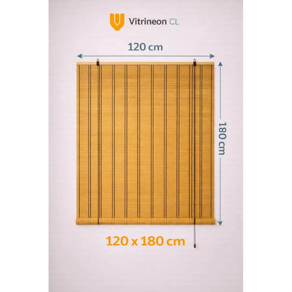 2 Persiana Bambu Enrollable Roller Ventana Living 120x180cm Marrón Bambu Natural Decorativo Roller Enrollable Madera Rayas Control Luz Estilo Nordico Ventanas Hogar Oficina