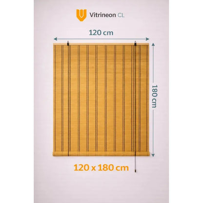 2 Persiana Bambu Enrollable Roller Ventana Living 120x180cm Marrón Bambu Natural Decorativo Roller Enrollable Madera Rayas Control Luz Estilo Nordico Ventanas Hogar Oficina