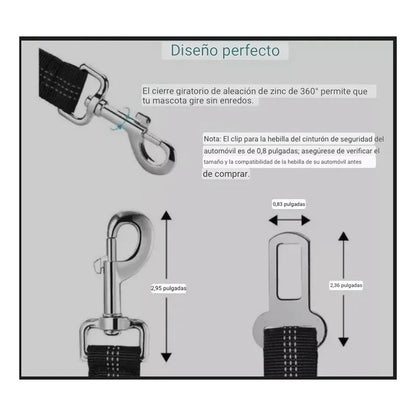 X2 Cinturón De Seguridad Perro Gato Correa Elástica Auto