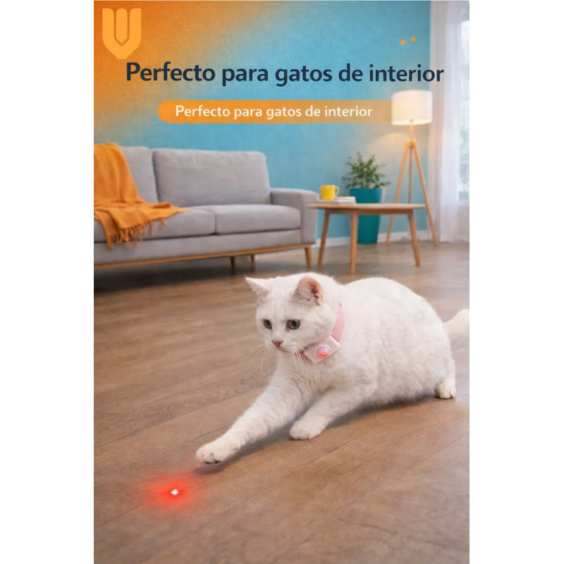 Collar Gato Juguete Interactivo Laser Mascota Inteligente Talla Unica Collar Azul Gato Laser Interactivo Inteligente Silicona Ajustable Hebilla Led Juguete Mascota Entrenamiento Azul Collar Gato...