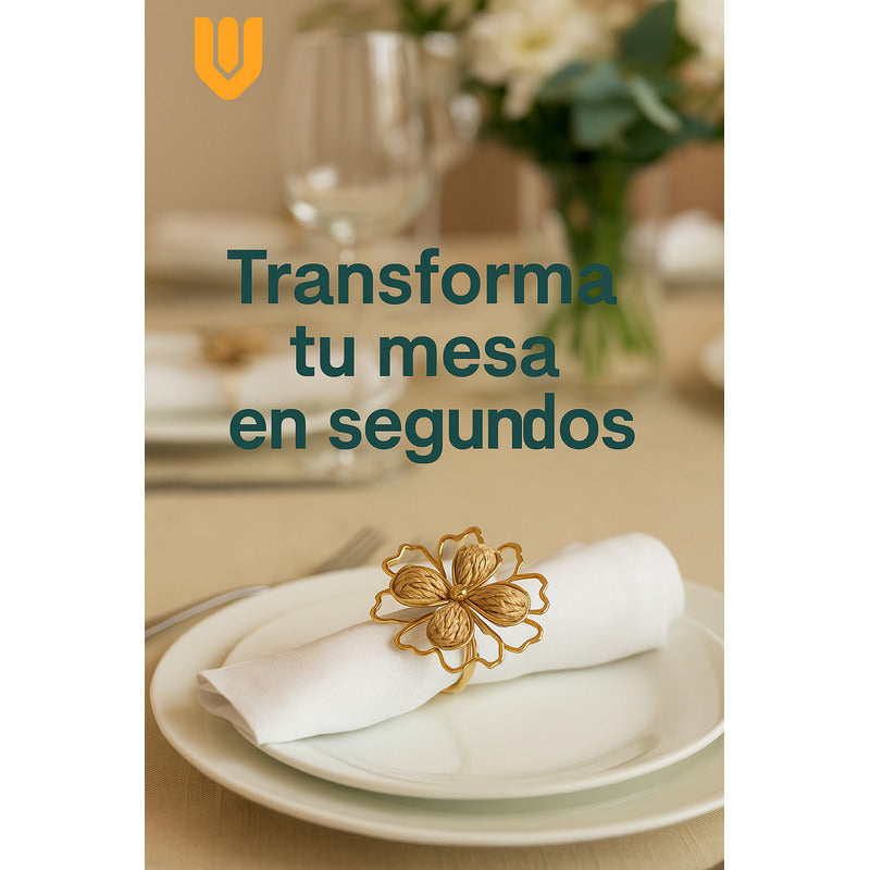 Servilletero Aro Flor Porta Servilleta Decoracion 6x6cm Tela