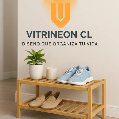 Ordena Tu Espacio Naturalmente Zapatero Bambú 2 Niveles Mult Multicolor