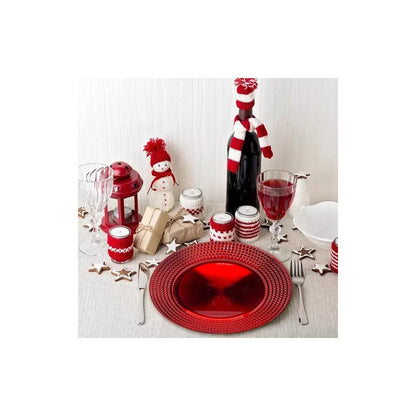 Plato Base Rojo Vajilla Navidad Juego De Platos Rojos 33cm