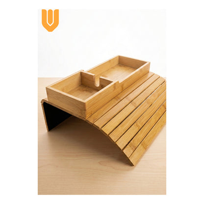 Vitrineon Porta Vasos Bambu Bandeja Plegable Sofa Bambú
