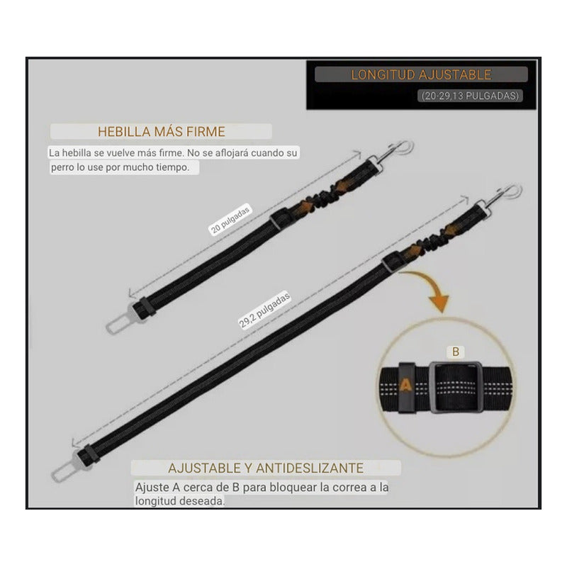 Cinturón De Seguridad Para Perro Gato Correa Elástica Auto Cinturon Auto Mascotas Perro Gato Cinturon Multicolor Vitrineon Cl