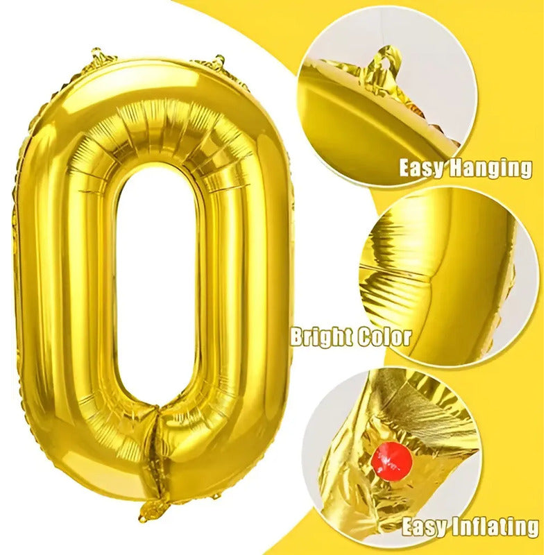 Numeros Cumpleaños Globos Para Cumpleaños Globos Metalicos 0 Dorado