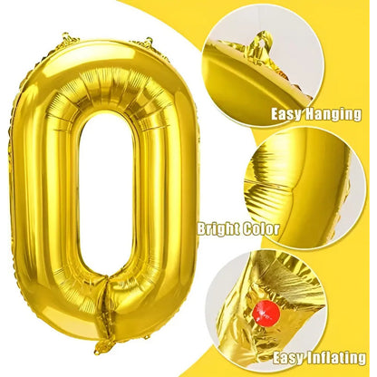 Numeros Cumpleaños Globos Para Cumpleaños Globos Metalicos 0 Dorado