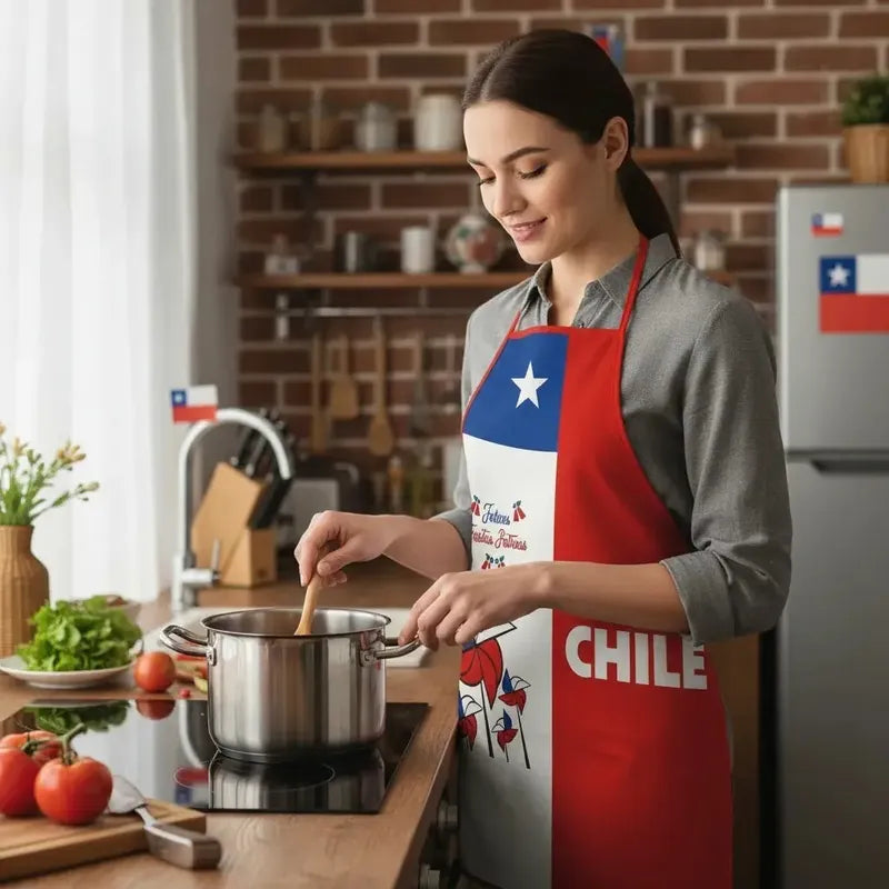 X2 Delantal Cocina Fechas Patrias Delantal Festivo Chile