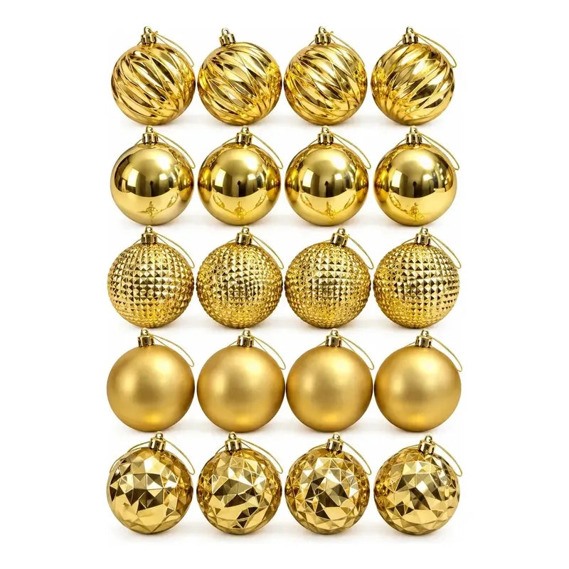 40 Esferas Navidad Adorno Bolas Decorativas Dorado 6cm Esferas Navideñas Clásicas Decorativas Acabados Brillantes Mate... 6 Cm Diámetro