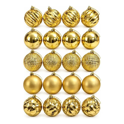 40 Esferas Navidad Adorno Bolas Decorativas Dorado 6cm Esferas Navideñas Clásicas Decorativas Acabados Brillantes Mate... 6 Cm Diámetro
