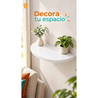 Repisa Flotante Semicircular Mdf Blanco 40cm Vitrineon Cl Blanco Repisa Mural Flotante Estante Decorativo Organización Recibidor Living Oficina Madera Mdf Muro Concreto Vestidor 40cm
