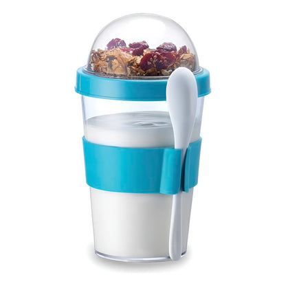 Vaso Snack Acrilico Vaso Con Cuchara Yogurt Cereal 350ml