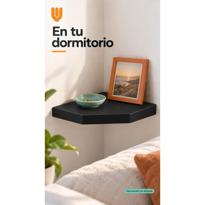 Repisa Esquinera Flotante Mdf Negro 30x30 Cm Vitrineon Cl Negro Repisa Esquinera Flotante Estante Mdf Marrón Decoración Rincón Pared Hogar Plantas Adornos Fotografías Living 30x30