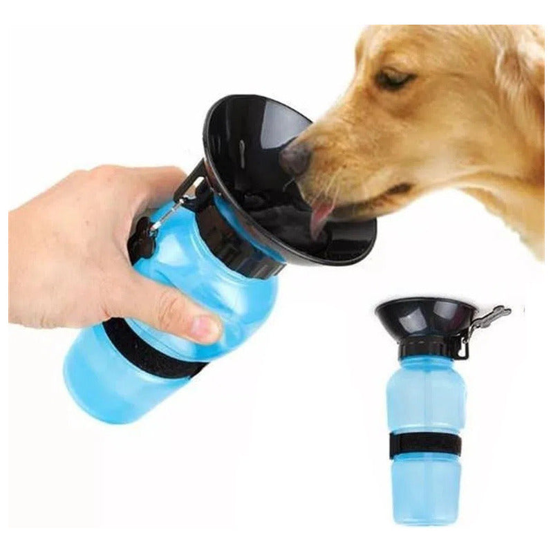 Bebedero Perro Termo Dispensador Agua Perros Portatil 500ml Color Azul