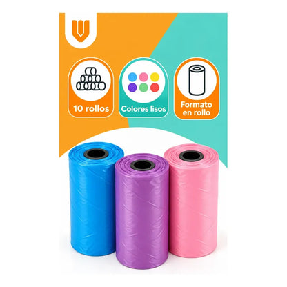 Pack 50 Bolsas Heces Bolsas Perro Bolsas Compostables Perro Multicolor