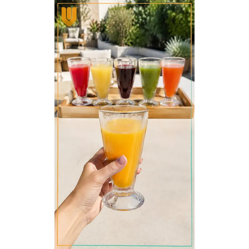 Set 6 Copas Vidrio 300ml Cristal Vaso Postre Batido Cerveza Copas Helado Vidrio Set 6 Postres Sundae Jugos Batidos Malteadas... Transparente Cristalino Vidrio Incoloro Acabado Brillante Claro...
