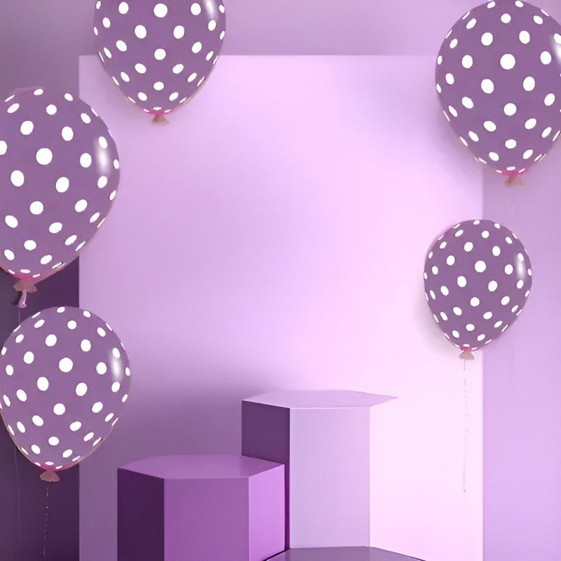 Pack X6 Globos Lunares Cumpleaños Globo Unicolor Decoracion