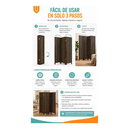 Biombo Separador Ambientes 4 Paneles 180cm Tela Plegable Bio Biombo Tela Trenzada Panel Plegables Decoración Interior Elegante Divisor Ambientes Estilo Contemporáneo Funcional Hogar Beige