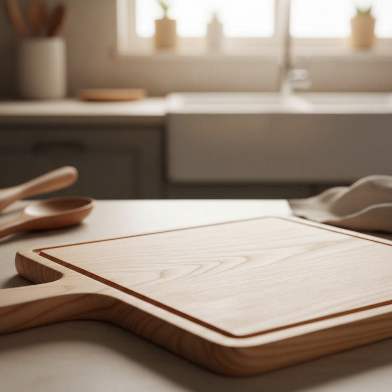 Tablas Pizza Tabla Cuadrada Picoteo Plato Madera 27x30cm Tabla Cuadrada Bambú