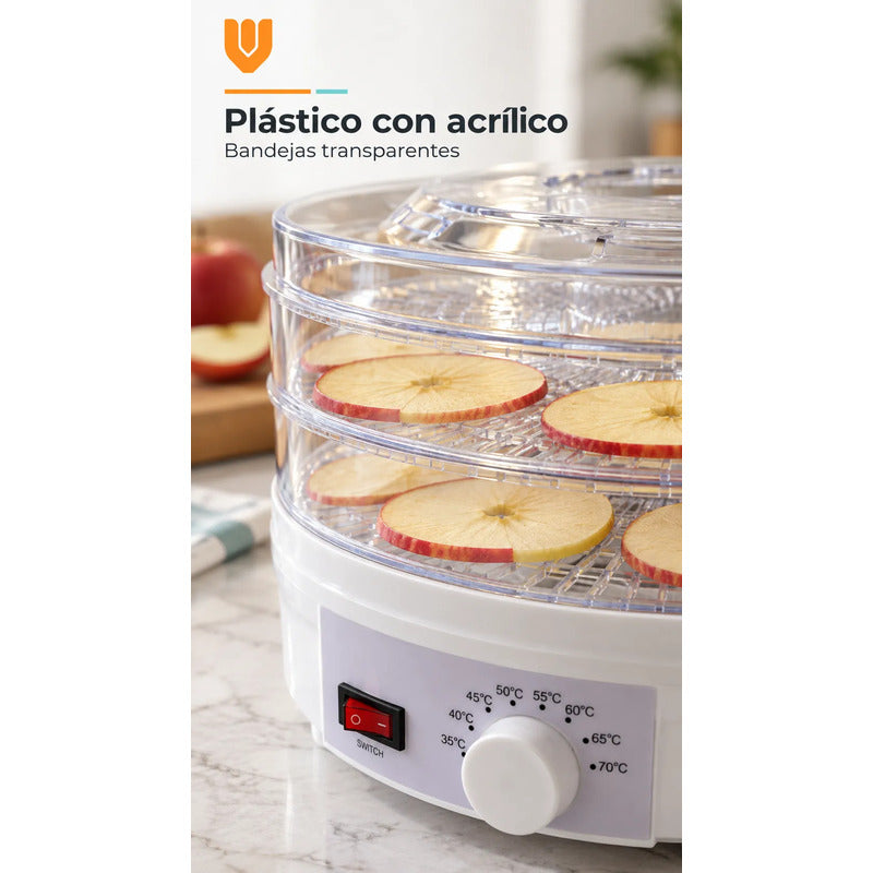 Deshidratador De Alimentos Y Frutas Eléctrico 5 Bandejas Blanco