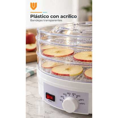 Deshidratador De Alimentos Y Frutas Eléctrico 5 Bandejas Blanco