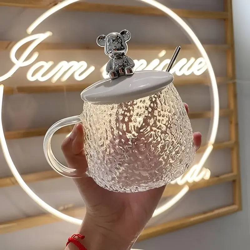 6 Taza Vasos Para Cafe Taza De Cafe Taza De Vidrio Cuchara T Transparente Oso