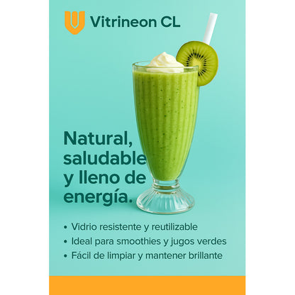 Vasos Vidrio Grueso Acanalado 370 Ml Alta Durabilidad Set 6