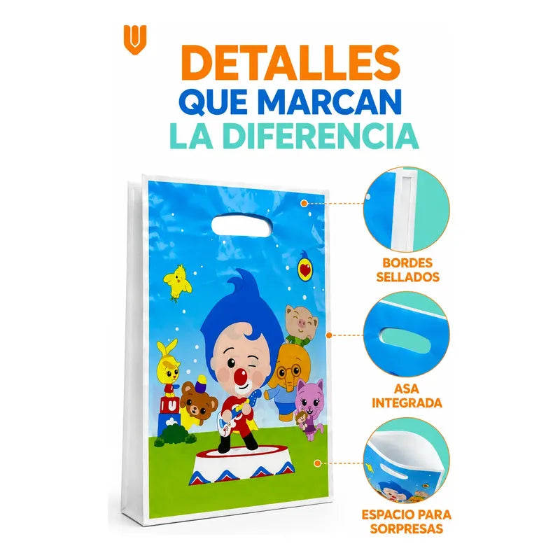 10 Bolsas Para Piñata Plim Plim Bolsas Para Dulces Piñata Celeste Plim Plim
