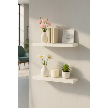 2 Repisa Flotante Dormitorio Baño Estantes Pared Mdf 40x15cm