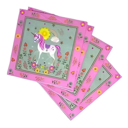 X20 Servilletas Cumpleaños Feliz Cumpleaños  Unicornio  Rosado