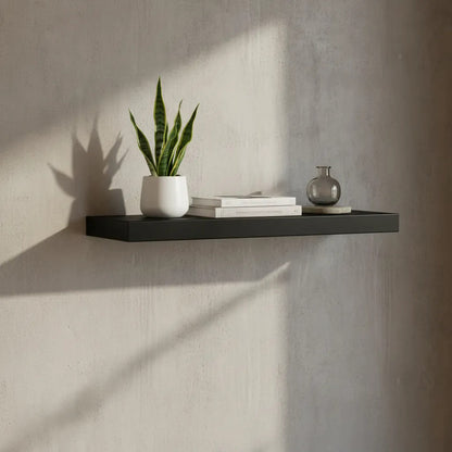 Estante Flotante Pared Mdf 60x15 Dormitorio Baño Organizador Negro
