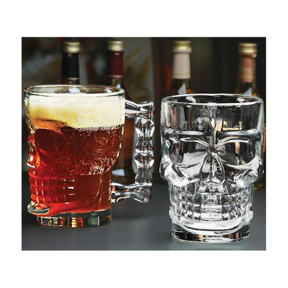 6 Vasos Shoperos Cerveceros Calavera Vaso Cervecero Vidrio Transparente